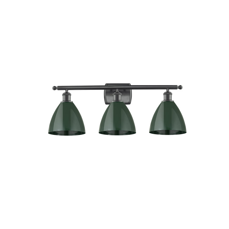 Amylee 3 - Light Dimmable Vanity Light, Matte Black, Green