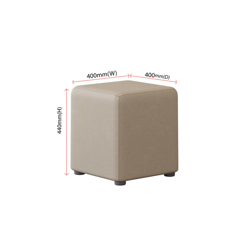 Faux Leather Cube Seating, Mushroom Cream