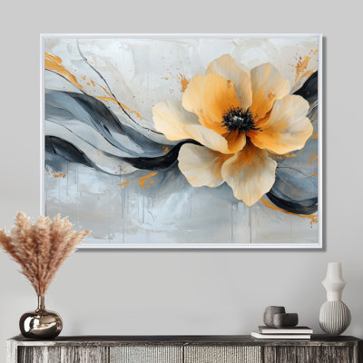 Abstrait moderne pivoine moderne flux III - Art mural abstrait moderne pivoine