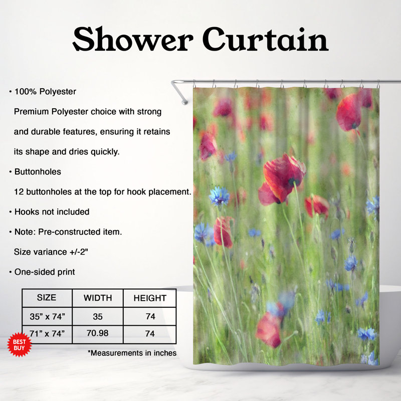 Rideau de douche Fruin, H 74 po x l 71 po