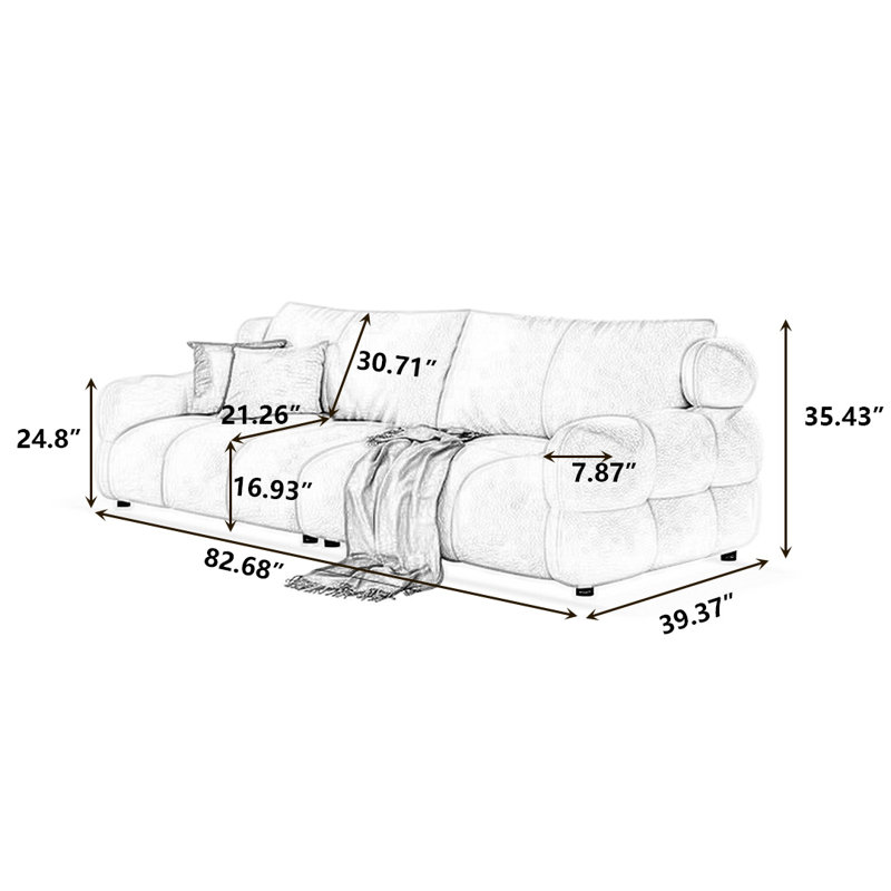Creamy white Polyester Modular Sofa