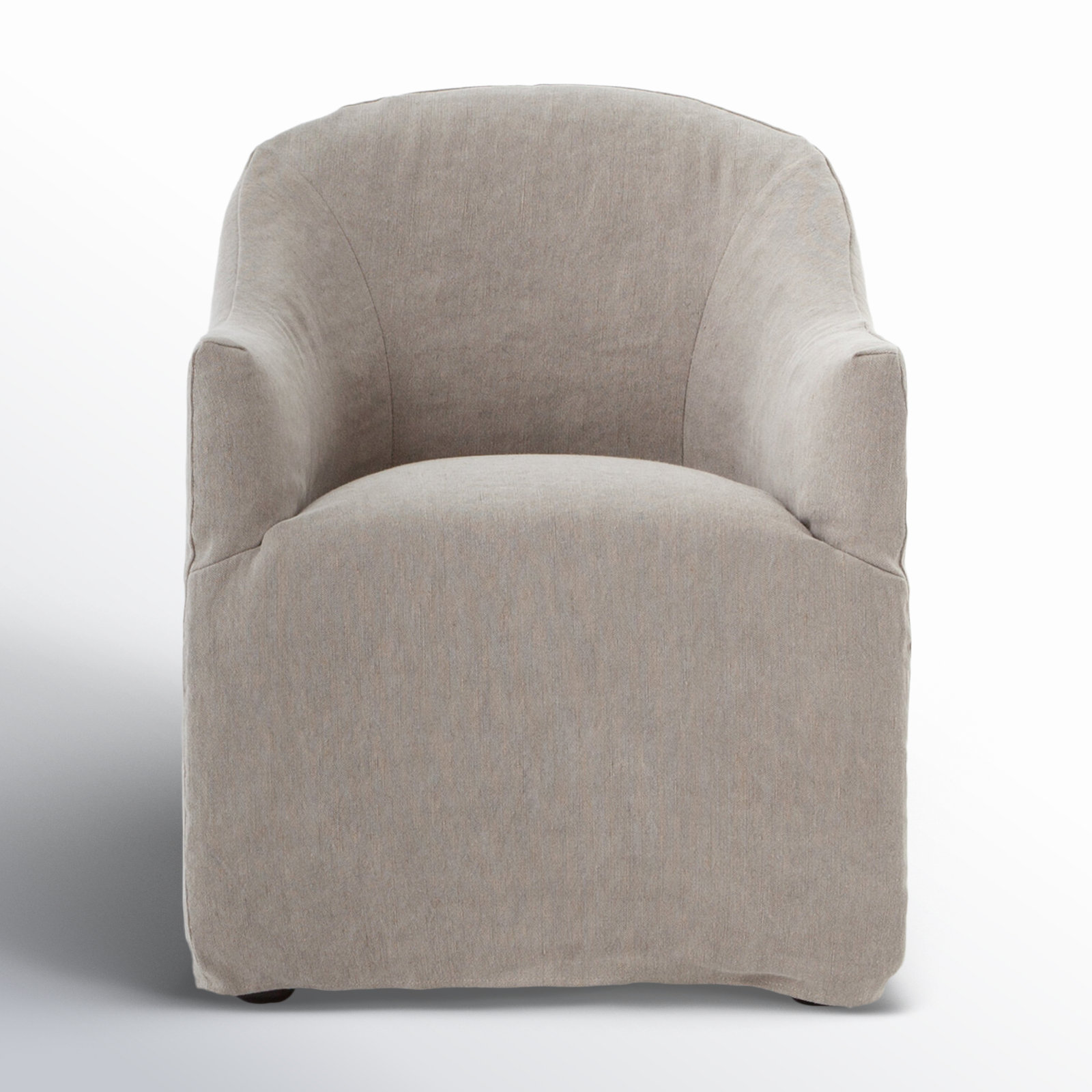 Galinda Upholstered Arm Chair in Beige, Heather Twill Pewter