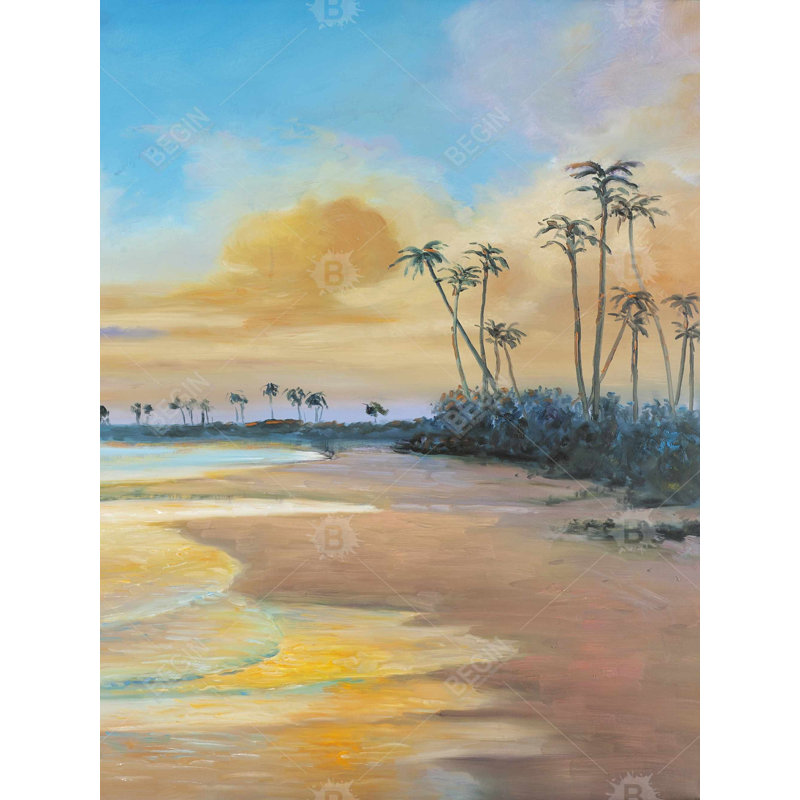 Sunset by the sea Bath Mat with Non-Slip Backing - Quick Dry Memory Foam Bathroom Rug - Absorbent - Modern Plush Spa-Style - Machine Washable