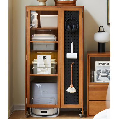 Vitrine 29,92 "en bois massif brun standard