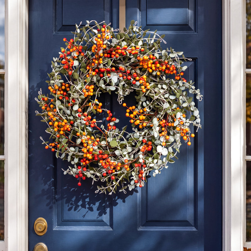 24" Handcrafted Eucalyptus Thanksgiving Wreath