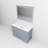 Dark Grey Single Bath Vanity 48 in. W x 22 in. D, Cultured Marble Top, White Square Sink, and 46 in. Mirror