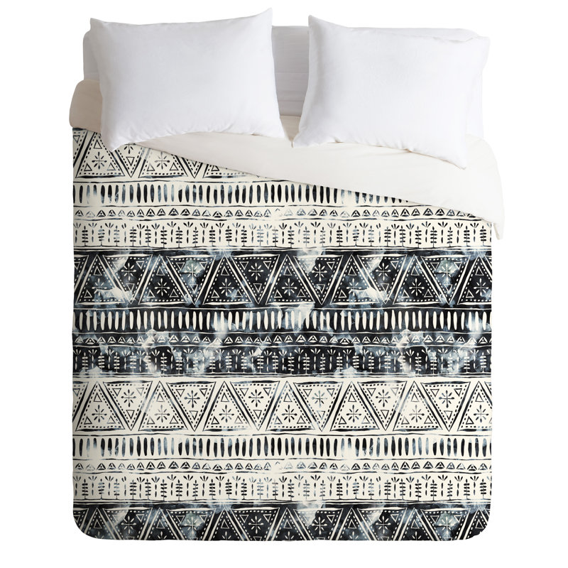 Schatzi Brown Polyester Geometric Shapes Duvet Cover, King Duvet Cover + 2 King Shams