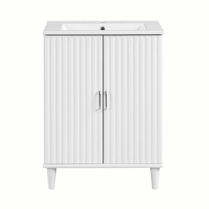 Base de meuble-lavabo simple 24 po seulement, Blanc