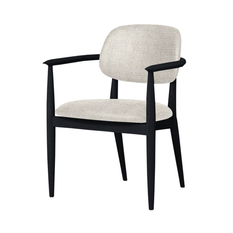 Chaise Slow de Space Copenhagen, Chêne noir, L493 Avoine Sanfor 0003
