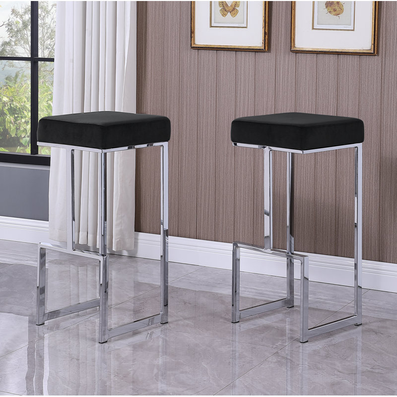 Tabouret de bar et de comptoir John-Henry, Argent, Noir, Tabouret de bar (siège d'une hauteur de 31 po)