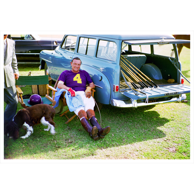 Polo Player Print by Slim Aarons, 32.5" H x 48.5" W x 0.1" D, Unframed