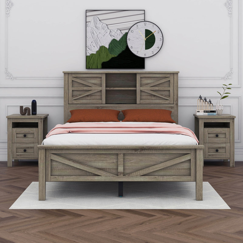 Avae Panel Storage Bed, Full, Antique Gray