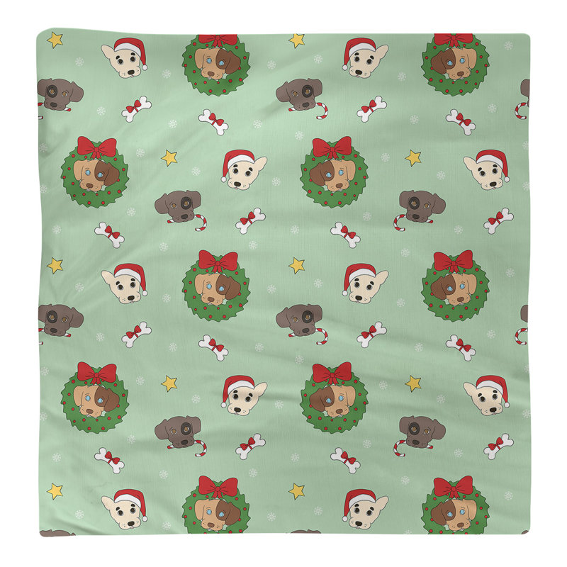 No Pattern Square Napkin, 22" x 22", Green/Red/Gray, Polyester