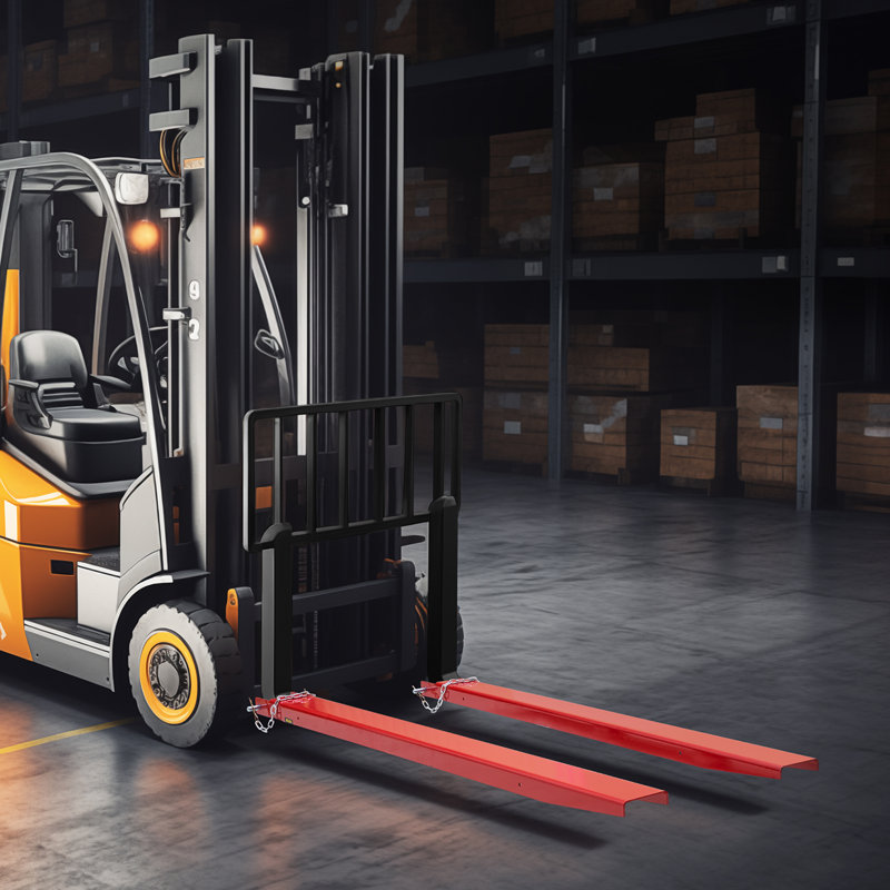 Pallet Fork Extensions, 82" Length 4.5" Width, Heavy Duty Carbon Steel Fork Extensions for Forklifts, 1 Pair Forklift Extensions with Pins, Forklift Fork Attachments for Forklift Truck, Red