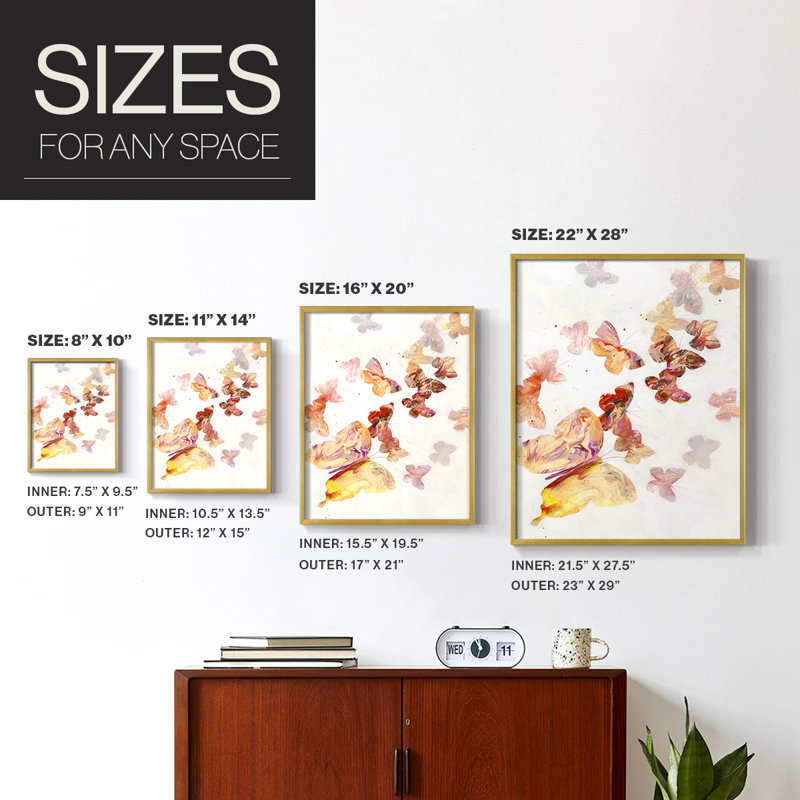 All a Flutter Framed Print - Solid Wood