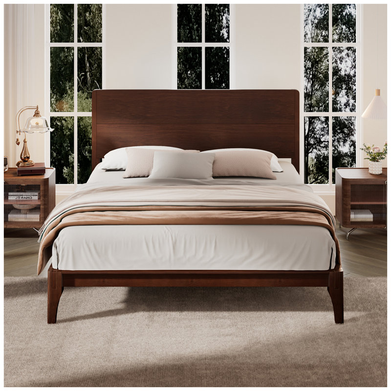 Lit standard en bois massif, Chocolat, Grand