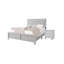 Lit à panneau moderne 1Pc avec éclairage de tête de lit capitonné beige-328452518