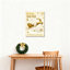 «Golden Reindeer Sleigh Holiday Splendor», reproduction d'art sur toile tendue sur toile, célébrant dans un style doré pour les décorations de Noël
