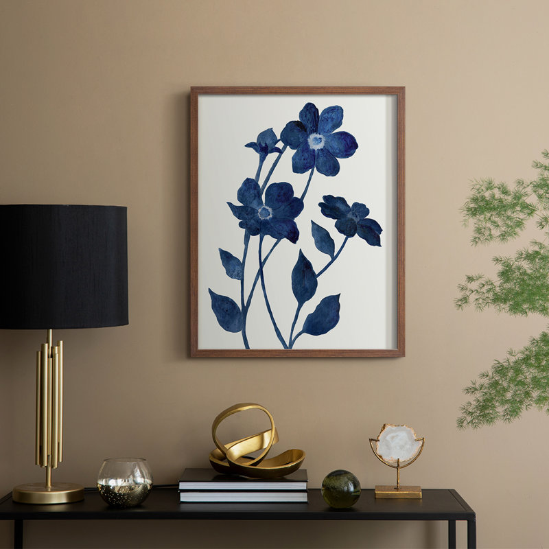 «Indigo Bloom II», Noyer, H 21 po x l 17 po