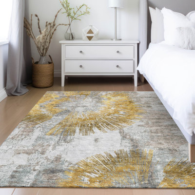 Tapis doré intérieur / extérieur lavable à la machine Mahaney ACN773
