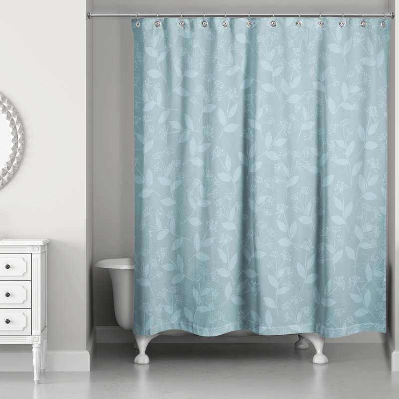 Warrenup Floral Single Shower Curtain, Blue