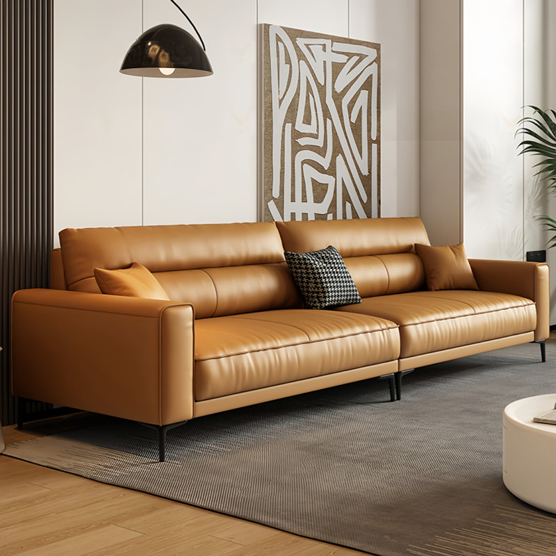 Minimalist High - Back Brown Couch
