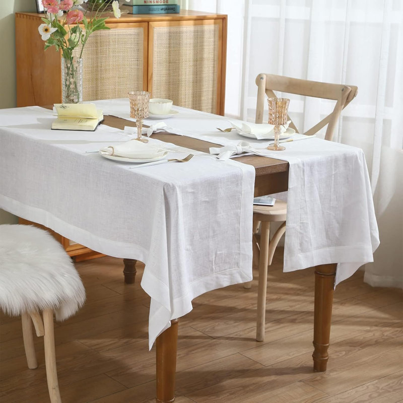 Nappe texturée 100% lin, L 104 po x l 60 po