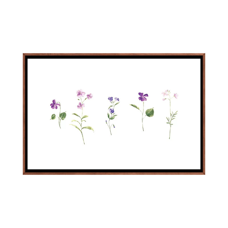 Wildflowers 1 Piece Painting on Canvas, 101.6 cm H x 66.04 cm W, Classic Brown Wood Framed