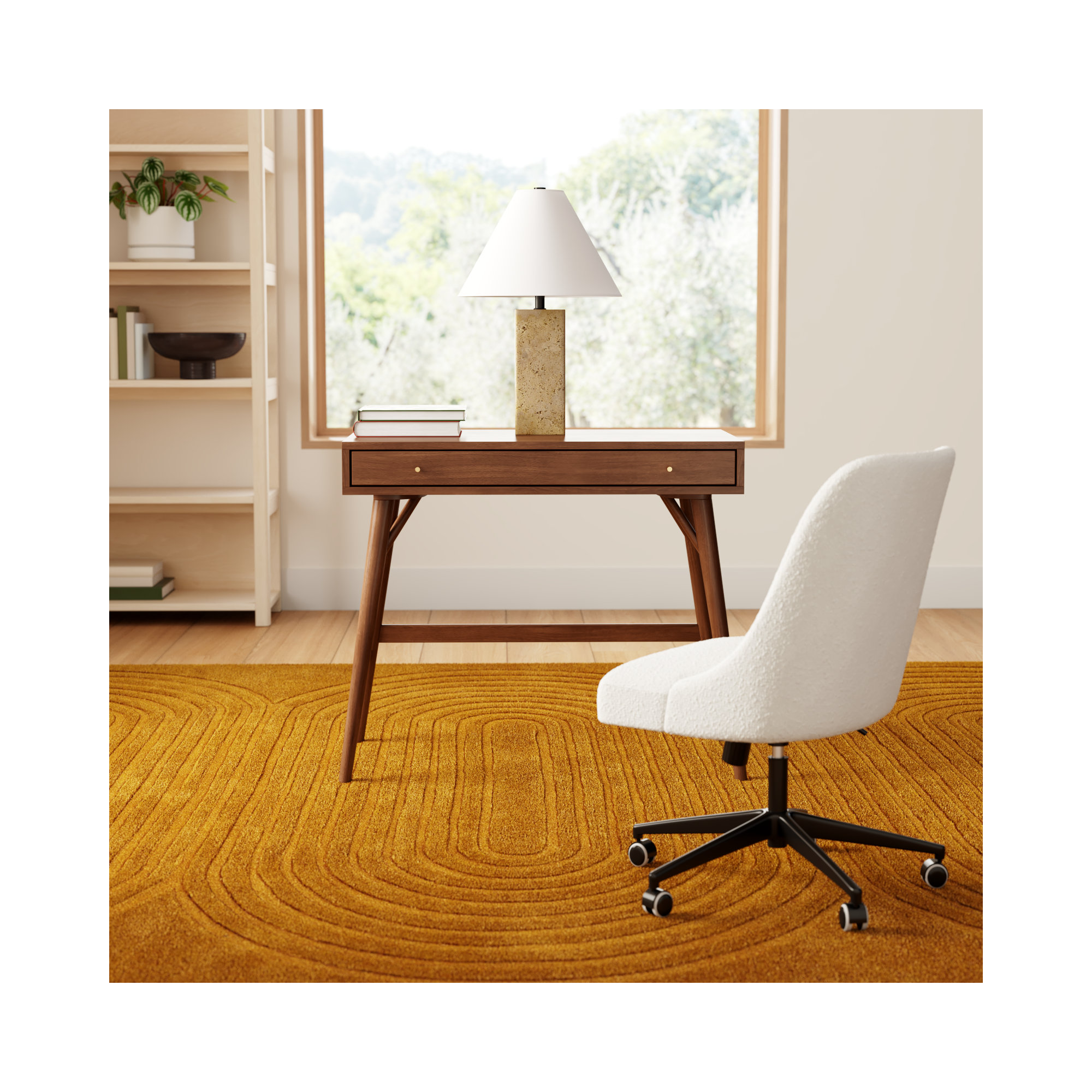 Lundquist  Wood Desk, Brown
