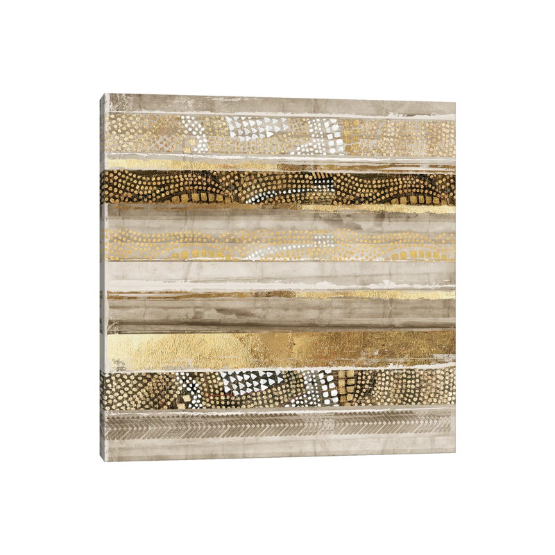 Klimt Stripes by Tom Reeves - Wrapped Canvas Print, 30.48 cm H x 30.48 cm W