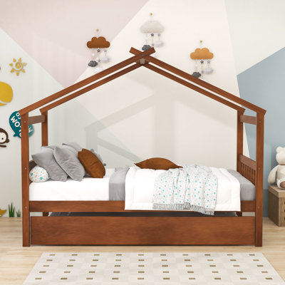 Wood Daybed with Twin Size Trundle, Legs and Slats