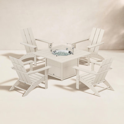 POLYWOOD® Modern Adirondack 4-Person Patio Seating Group