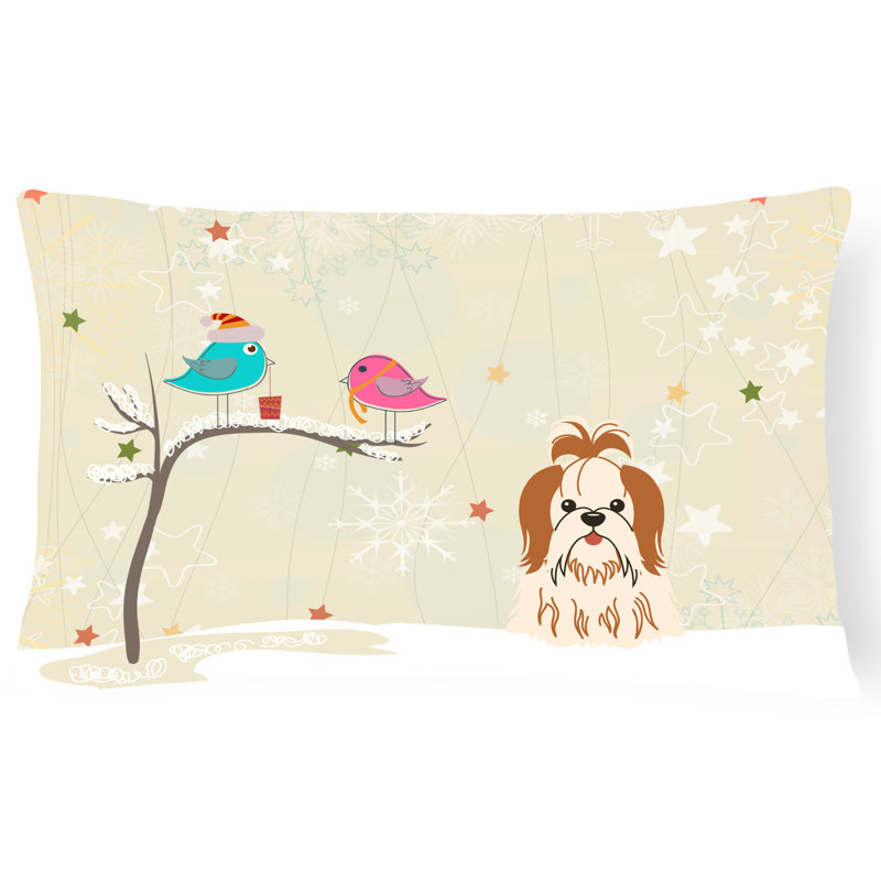 Coussin lombaire intérieur/extérieur de noël massif, Rouge / Blanc