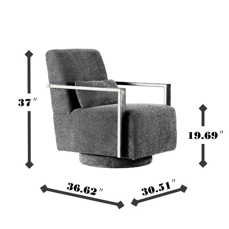 Fauteuil pivotant de 30,51 po CAL117, Gris clair