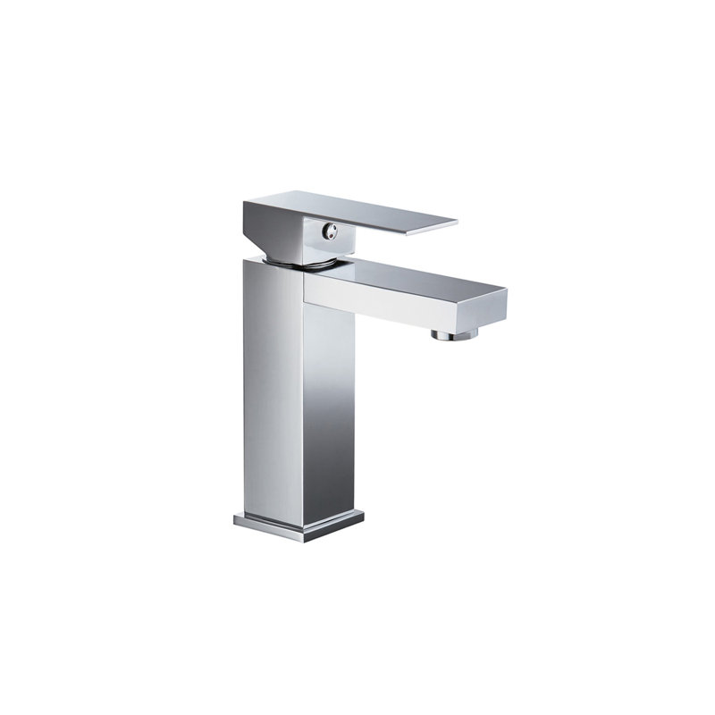 Robinet pour salle de bain à poignée carrée, Chrome