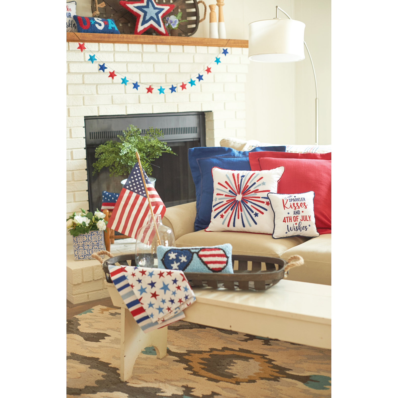Blue and Red Novelty Garland