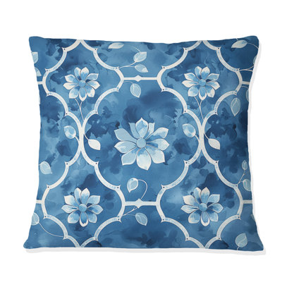 Coussin moderne bleu Modern Trellis III