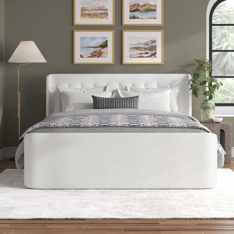 Riva Upholstered Wingback Bed, King