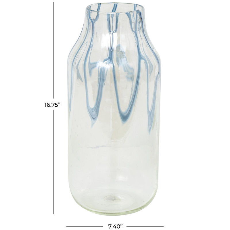 Fahey Handmade Glass Table Vase, 16.75"H x 7.4"W x 7.4"D