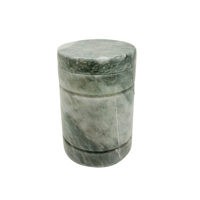 White Marble Cremation Urn for children and small pets, Cylindrical Storage Container