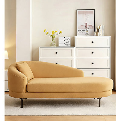 Chaise longue minimaliste et moderne en bois massif et laine d'agneau pour chambre et salon