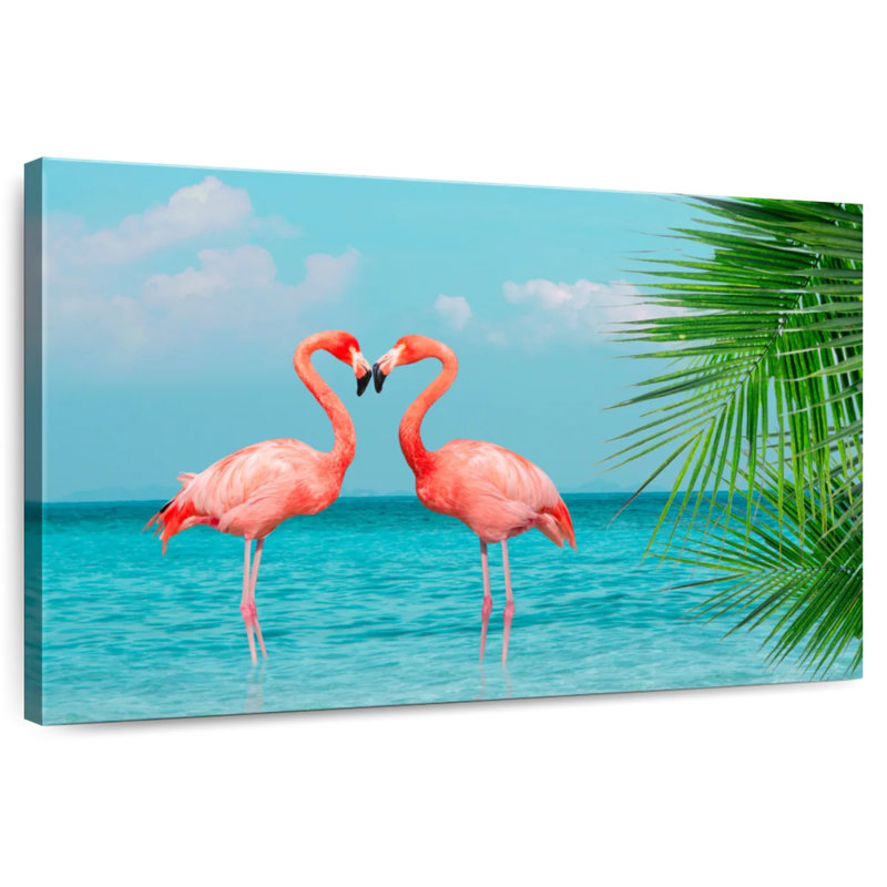Brampt Blue Sea Flamingos, 26" H x 39" W