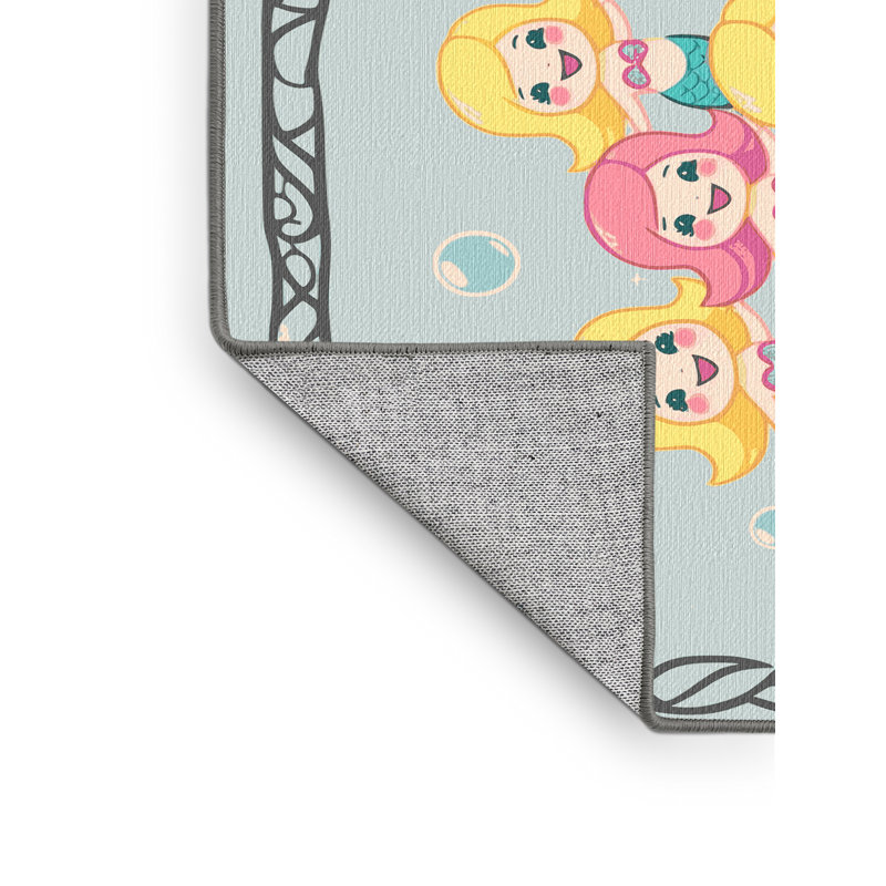 Tapis pour enfants Longhores Tides Washer Mermaids Ocean_Mer010, Rectangulaire 2 pi x 3 pi