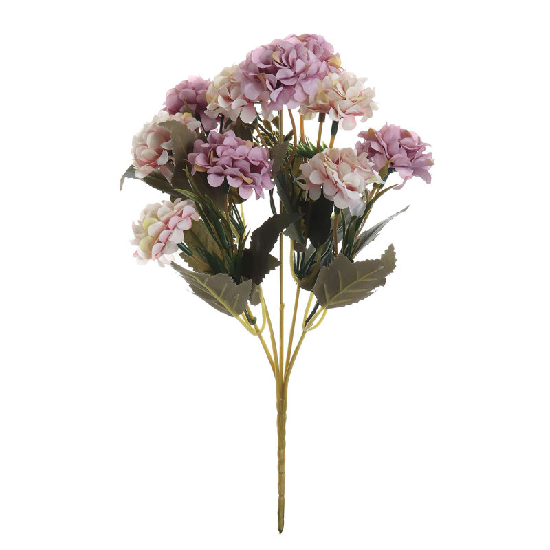 4 faisceaux de fleurs d'hortensia artificielles pour bouquets de fleurs, Mauve