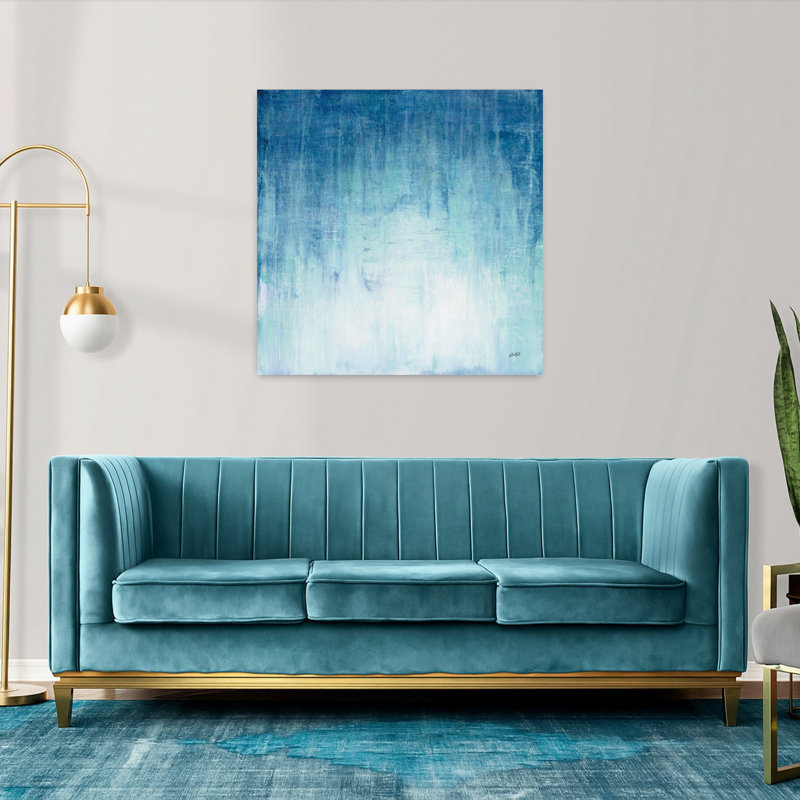 Contemporain dans le bleu I avec art abstrait bleu, H 36 po x l 36 po