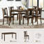 Ensemble de table à manger moderne 7 pièces avec 6 chaises rembourrées, ensemble de table à manger rectangulaire en bois pour 6 avec chaises, pour salle à manger, cuisine, restaurant-132837468