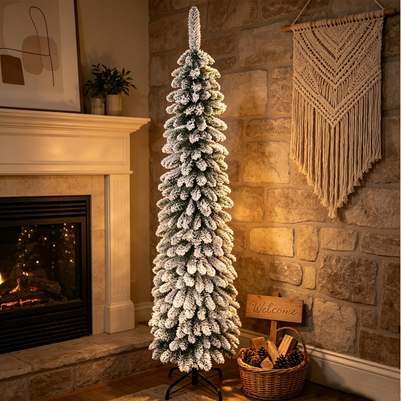 Arbre de Noël artificiel enneigé 6 pi avec sapin noble avec 395 branches