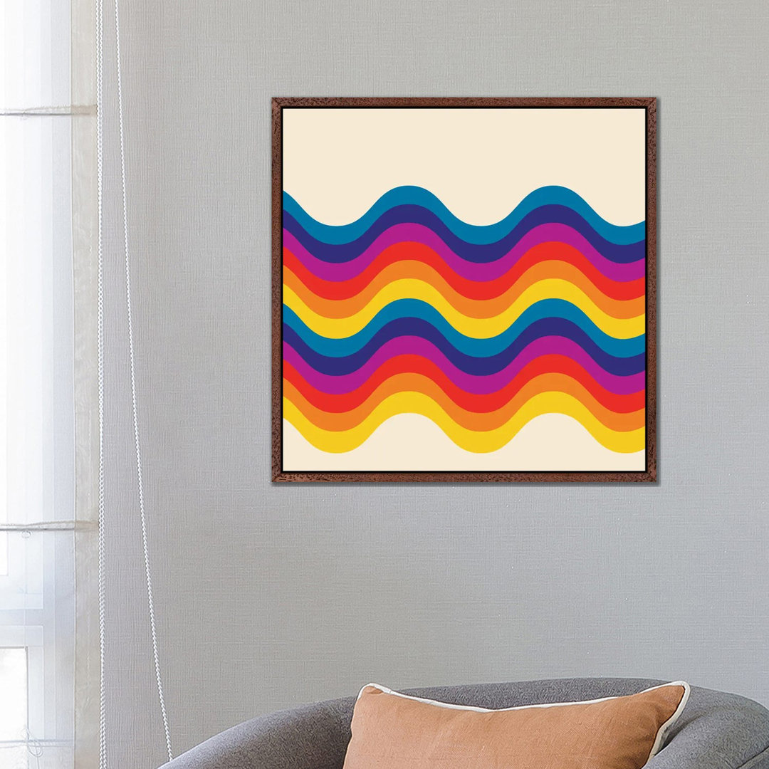 Wavy Retro Rainbow von Show Me Mars - Galerie-verpackte Leinwand Giclée