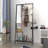 Coat Rack With Mirror, Multifunctional Hall Tree, Shoe Storage, Metal Frame, Industrial Style, 73X32x15 Inches