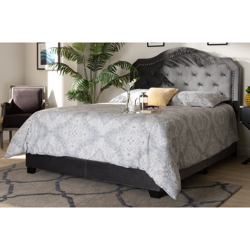 Upholstered Standard Bed, Gray, Full / Double